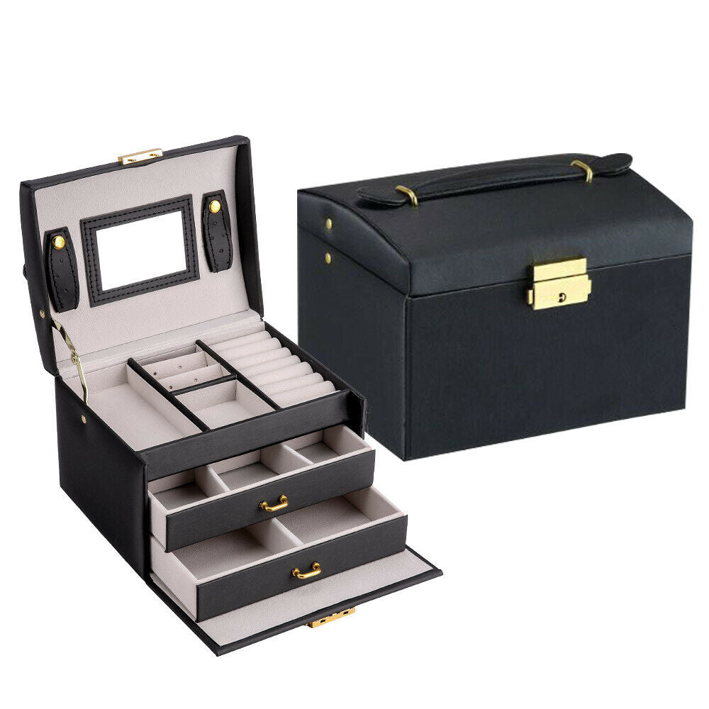Large Jewellery Box Organizer Ring Earring Display Storage