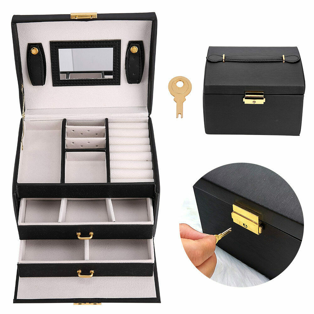 Large Jewellery Box Organizer Ring Earring Display Storage