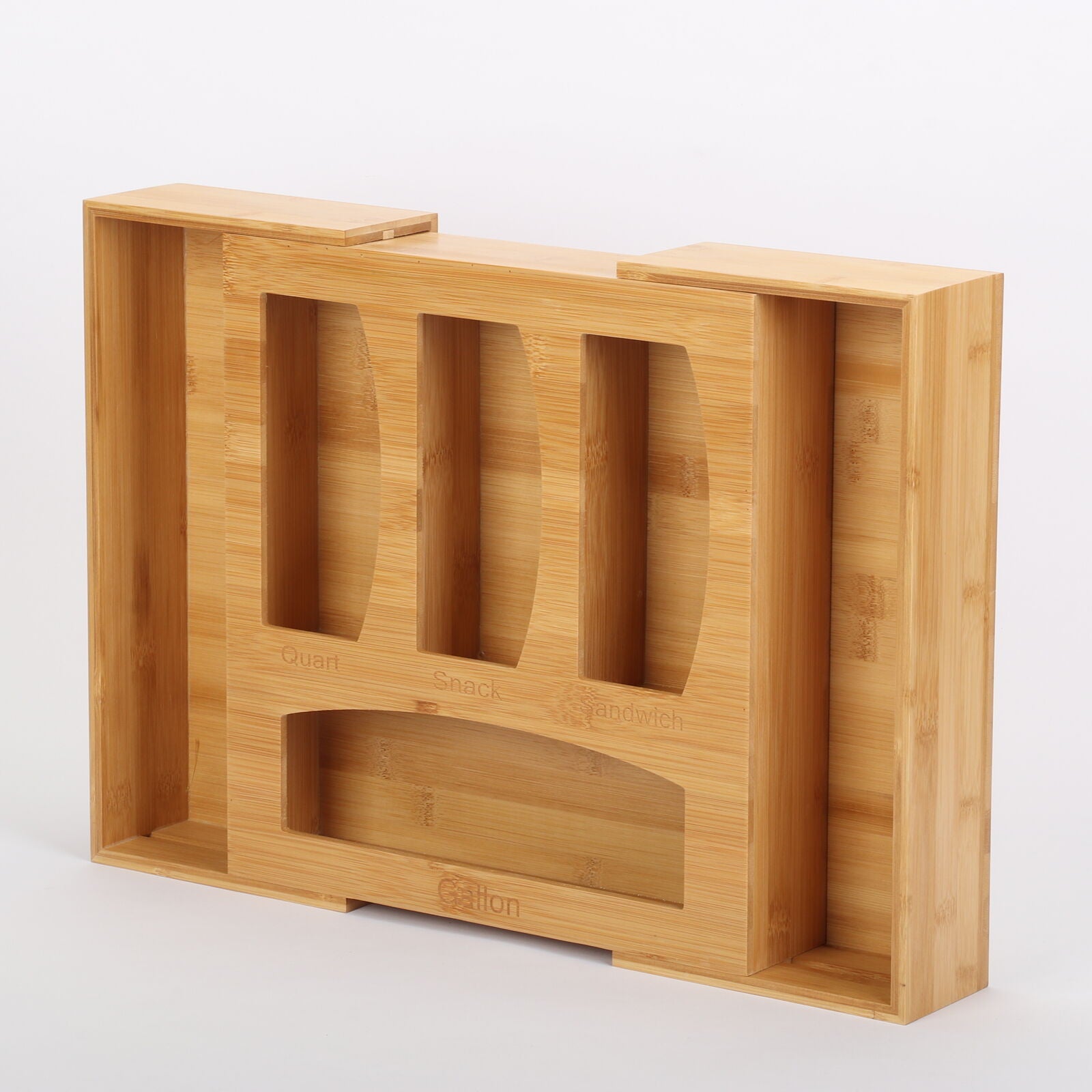 Ziplock Bag Storage Organizer Bamboo Holder