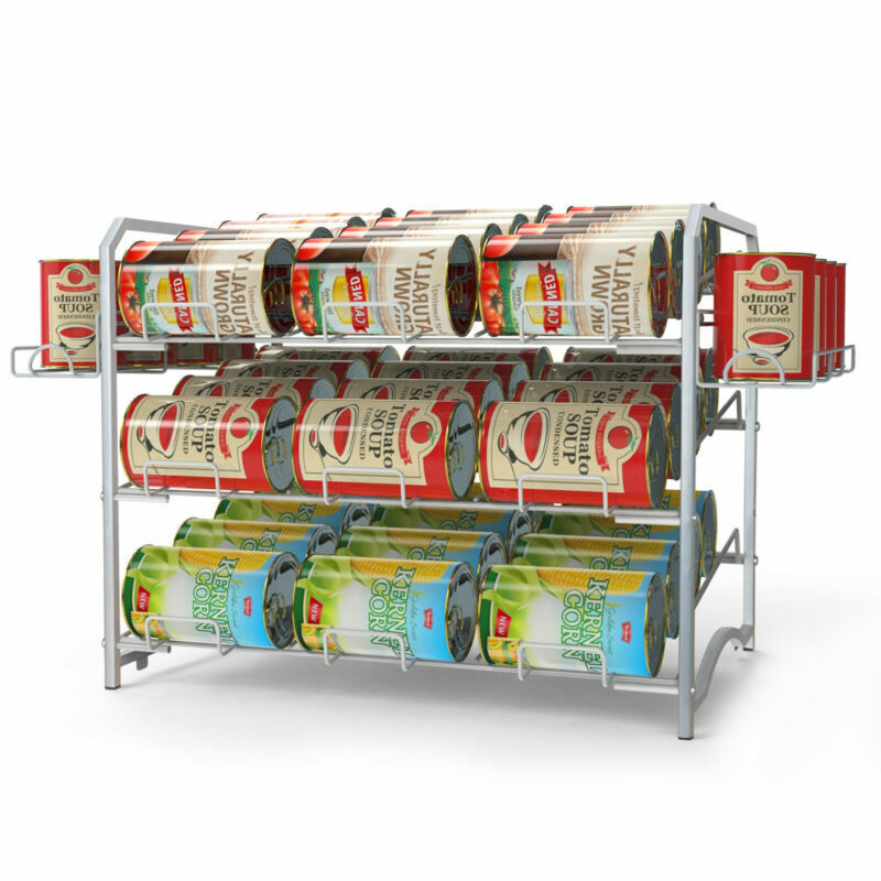 3-Tier Stackable Metal Can Storage Rack Holder Hold 42 Cans – Smart Home