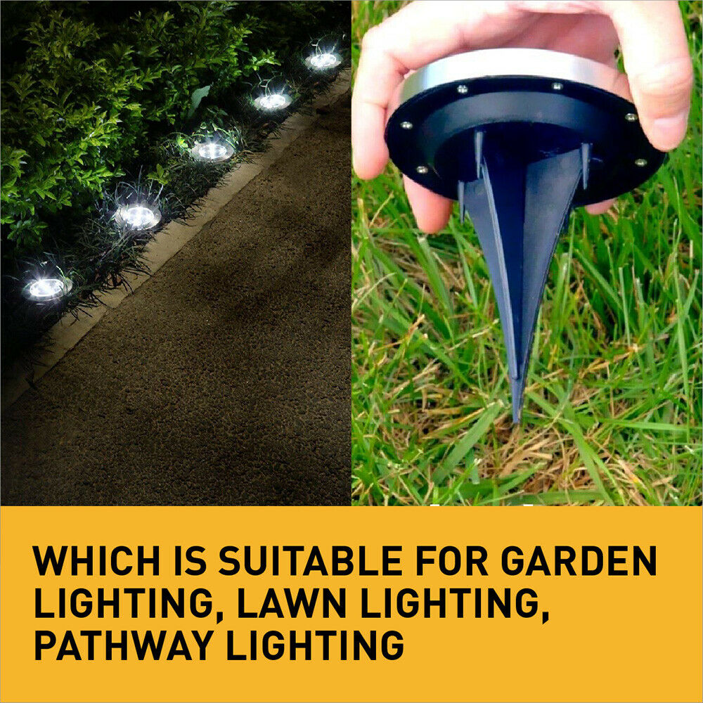 12pcs Solar Powered LED Buried Inground Recessed Light