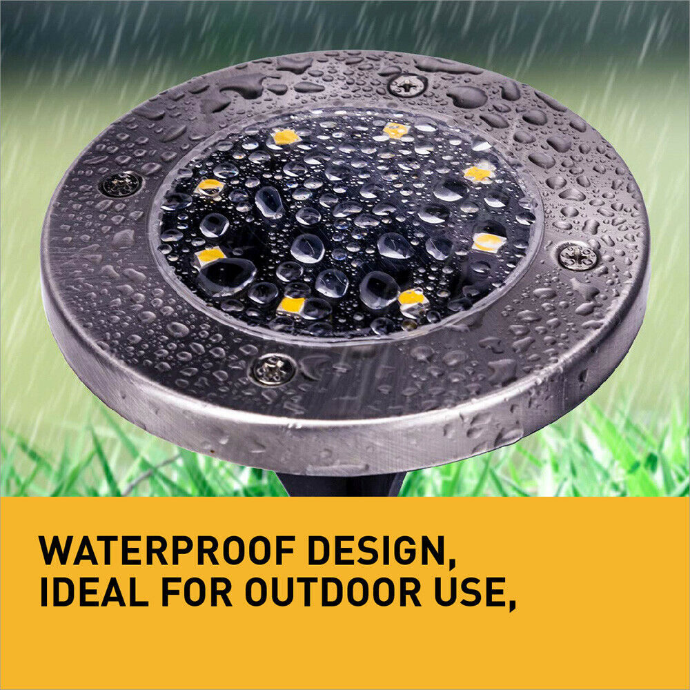 12pcs Solar Powered LED Buried Inground Recessed Light