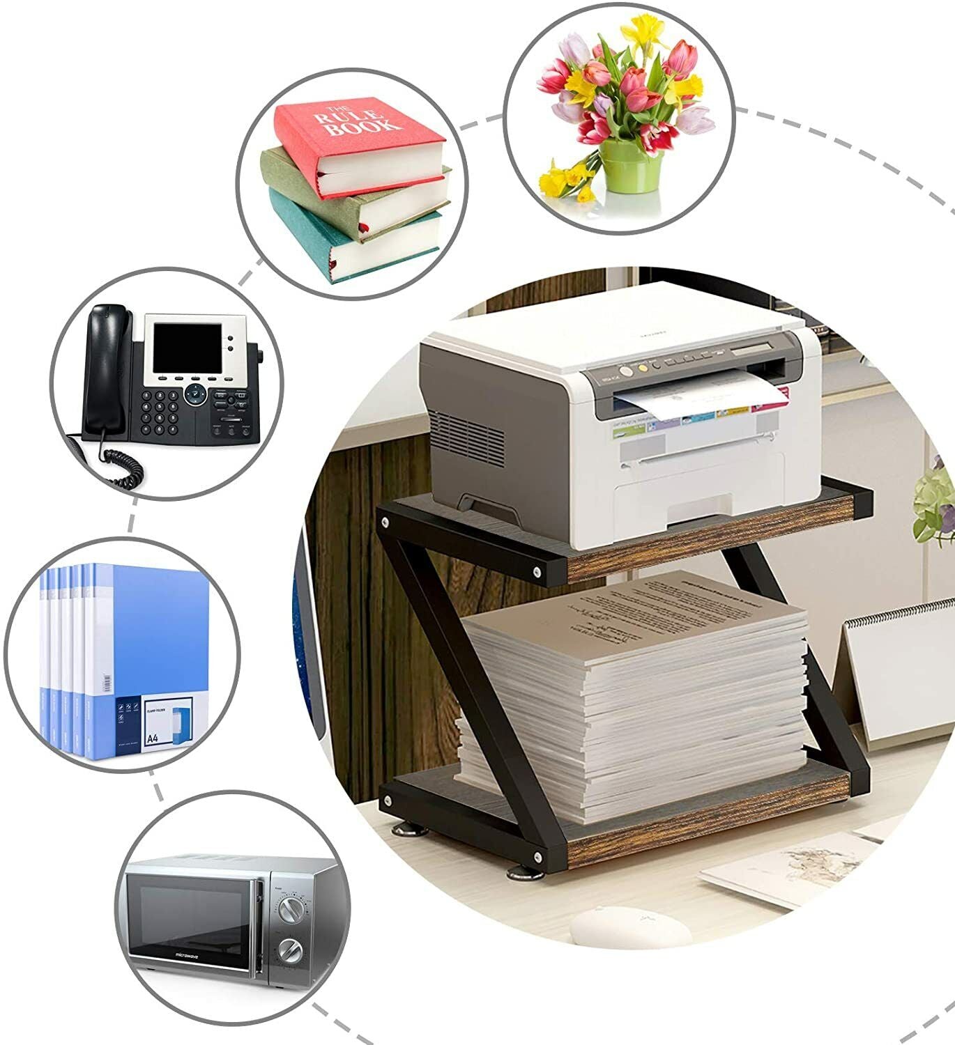 2 Tier Desktop Printer Metal Racks Printer Holder – Smart Home