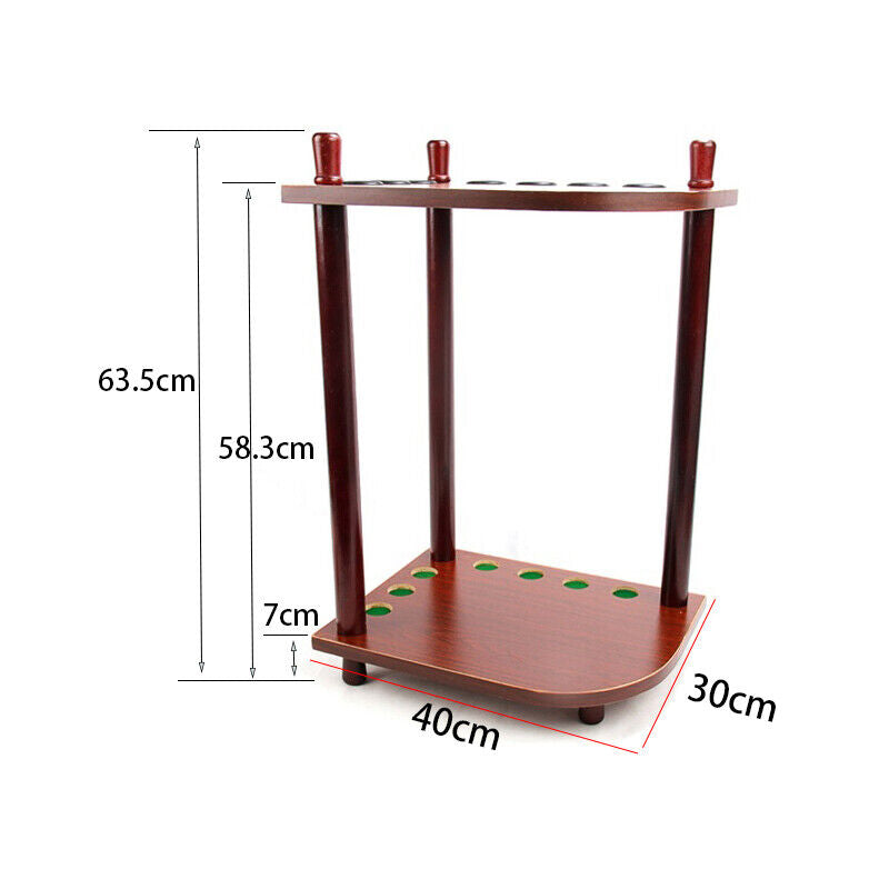 7 Holes Wooden Billiard Cue Bracket Durable Pool Cue Rack