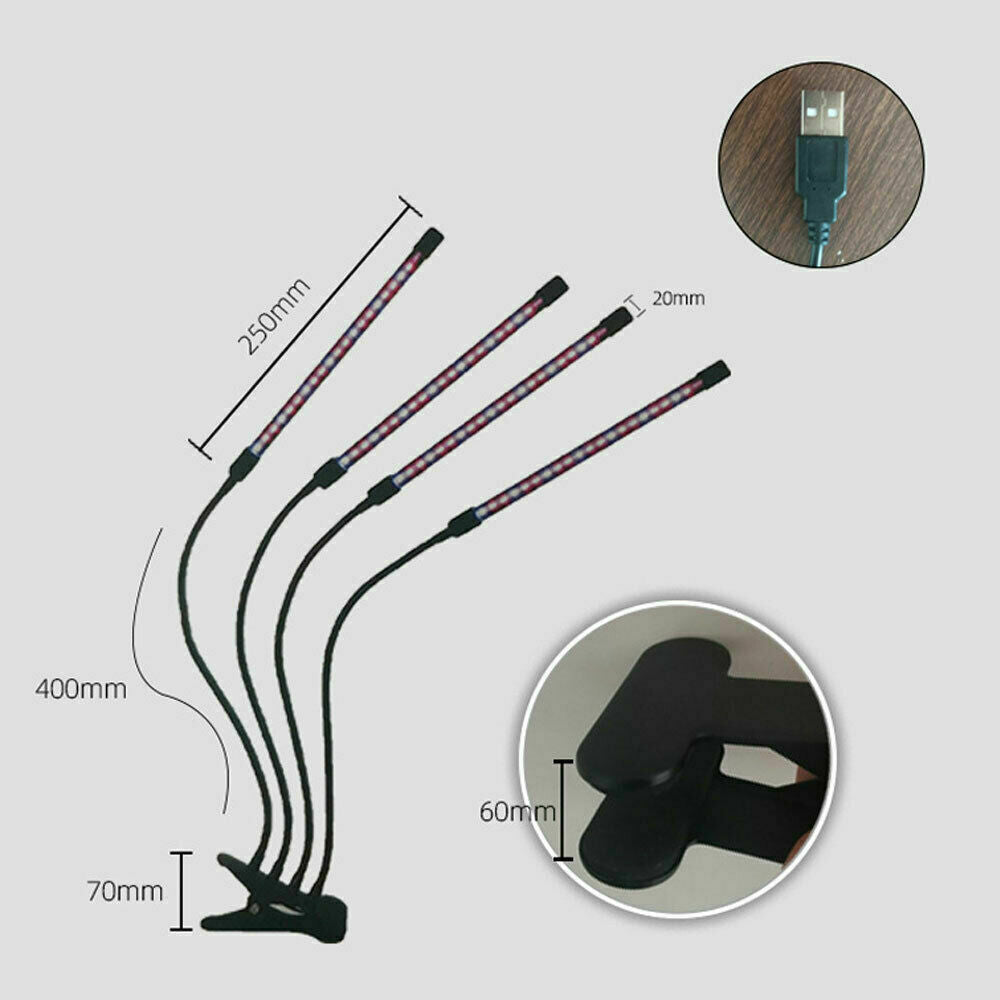 4 Head LED Grow Light Plant Light Panel Growing Plant Veg Flower Indoor Lamp