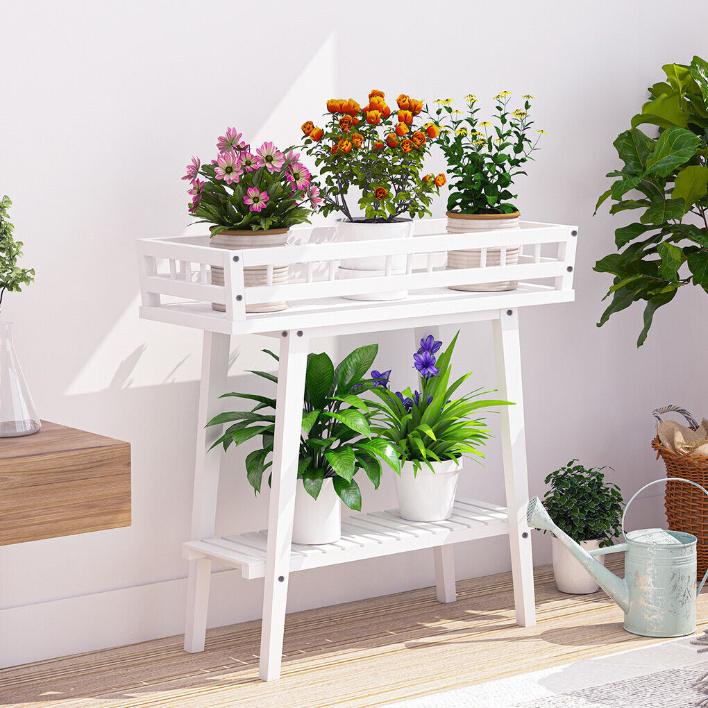 Planter Display Stand Flower Pot Holder Rack White – Smart Home