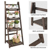 Retro 4 Tier Wooden Ladder Bookcase Folding Book Shelf Plant Stand