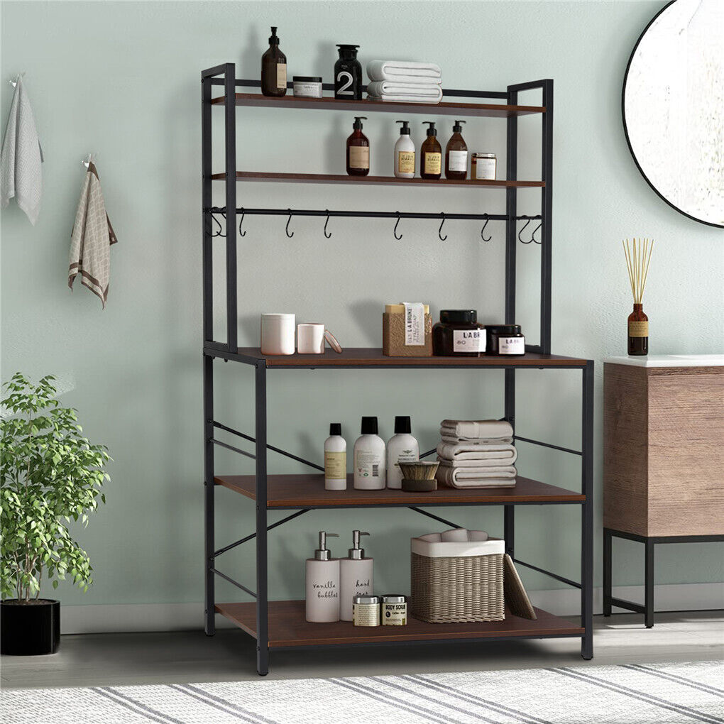 5-Tier Kitchen Bakers Rack Storage Shelves