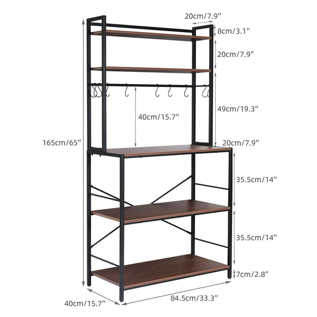 5-Tier Kitchen Bakers Rack Storage Shelves