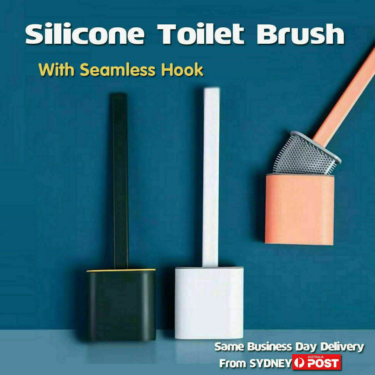 Bathroom Silicone Bristles Toilet Brush with Holder Creative Cleaning Brush Set