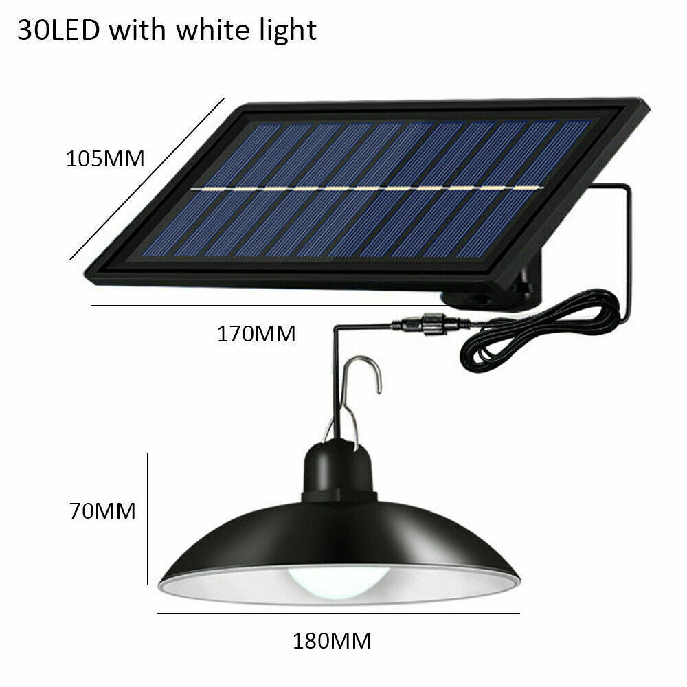 Solar Power Outdoor Garden Hanging LED Lamp Yard Pendant Light With Remote Control