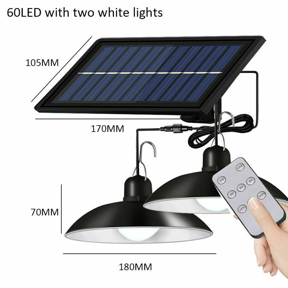 Solar Power Outdoor Garden Hanging LED Lamp Yard Pendant Light With Remote Control