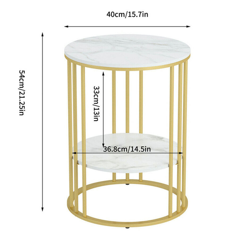 Luxury Round Side Table End Table Marble Accent Coffee Table
