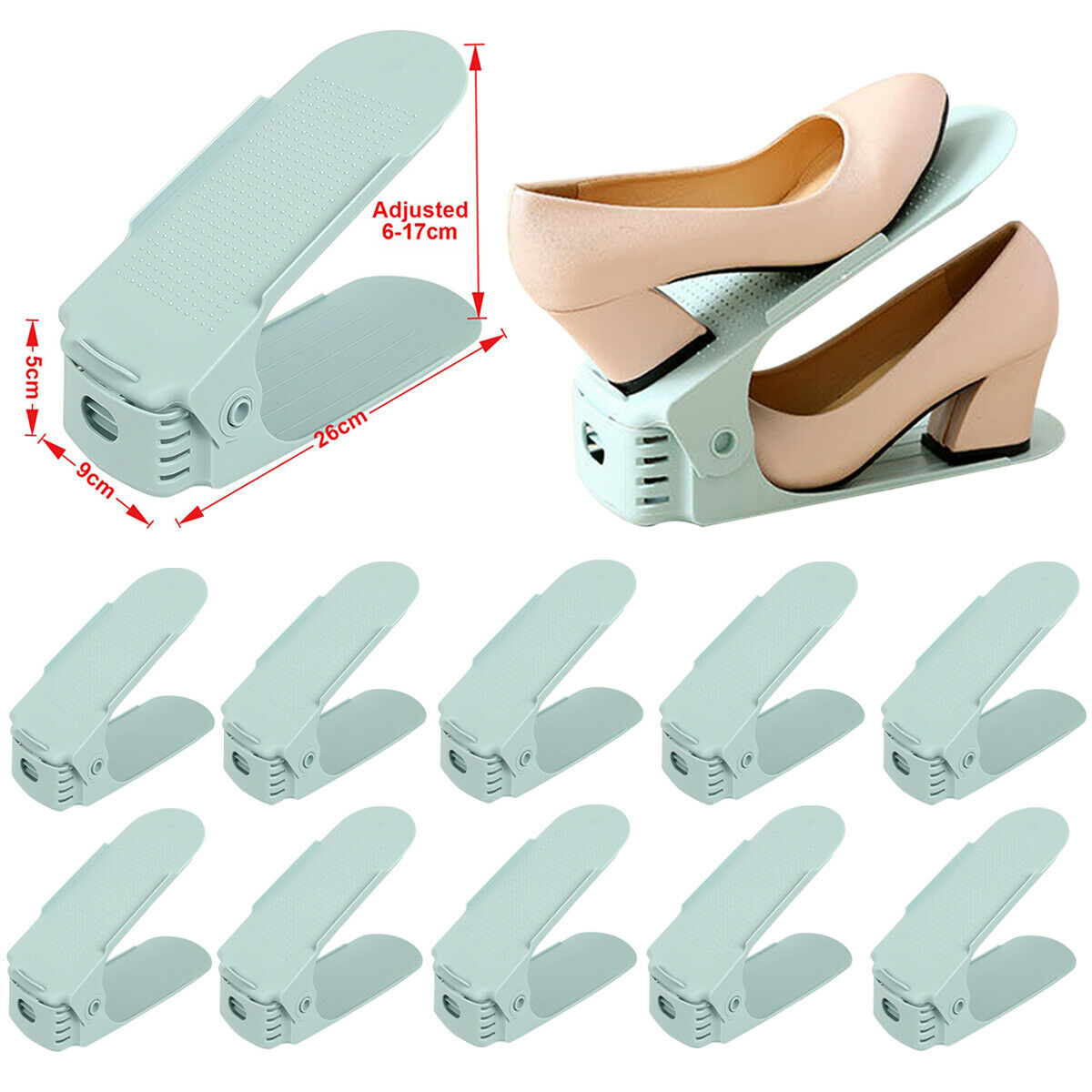 40PCS Adjustable Easy Shoe Rack Slots Organizer