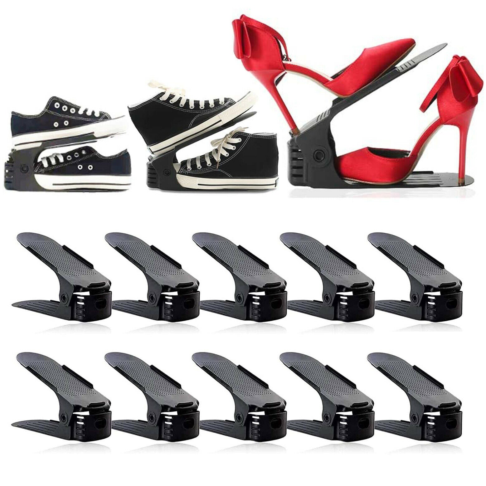 40PCS Adjustable Easy Shoe Rack Slots Organizer