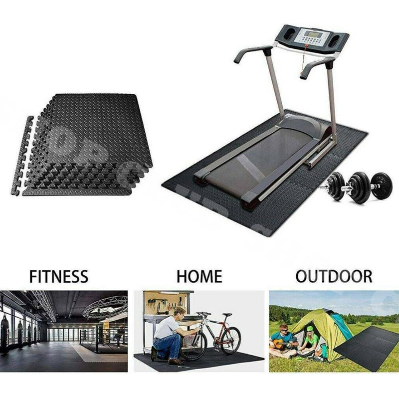 12pcs EVA Fitness Home Gym Interlocking Floor Puzzle Mat Jigsaw Gym Fitness 600x600x10mm