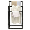 Metal Bathroom Towel Rack 3 Bars Freestanding Drying Shelf Storage Organizer