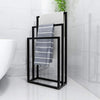 Metal Bathroom Towel Rack 3 Bars Freestanding Drying Shelf Storage Organizer