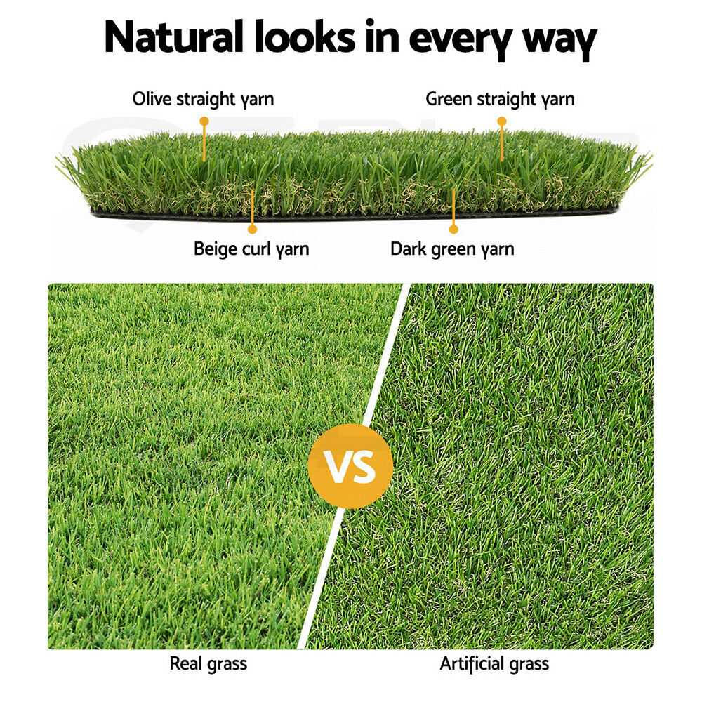 Artificial Synthetic Grass Fake Lawn 5-60SQM Turf Plastic Plant 30mm Thick 8 years Warranty Certified Lead Free Children and Pets Safe