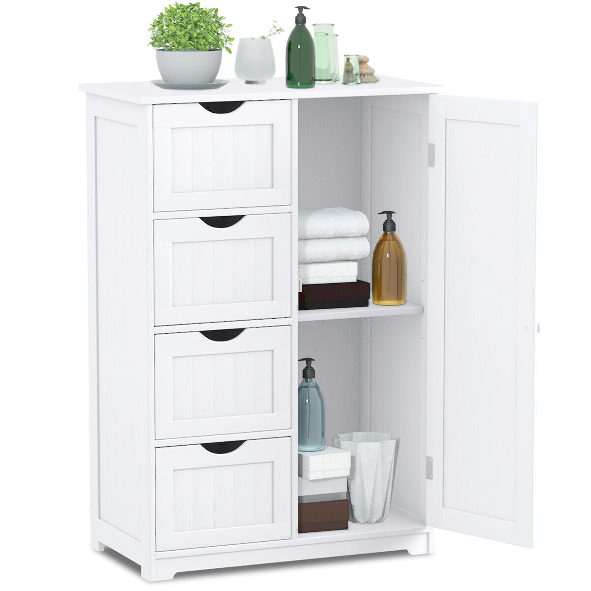 Bathroom Cabinet Toilet Storage Organizer Cupboard with Drawers