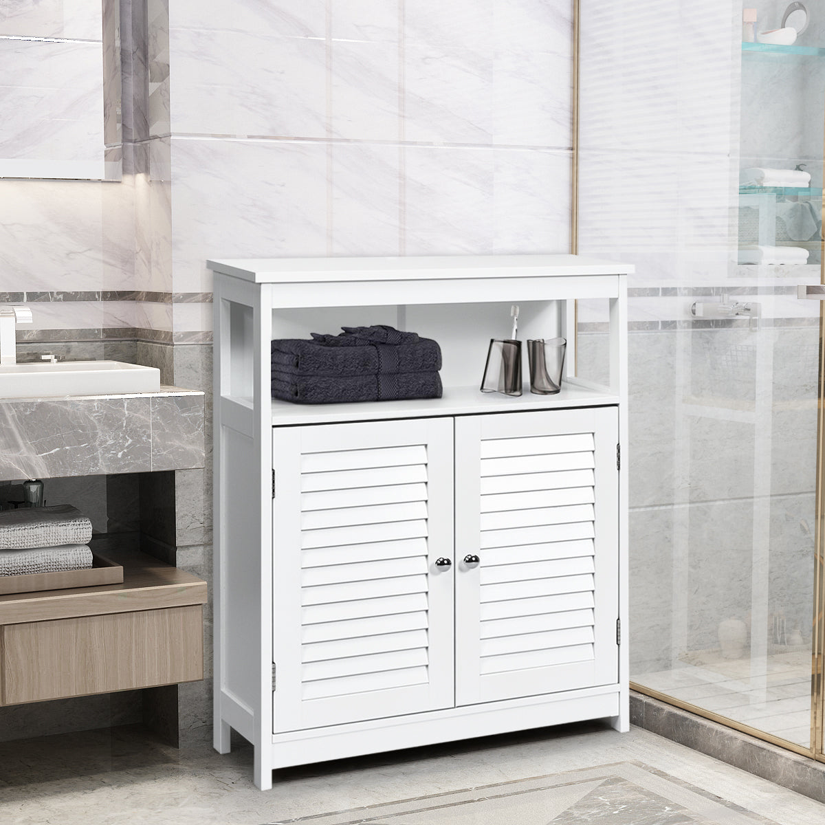 Bathroom Wooden Storage Cabinet Toilet Organiser