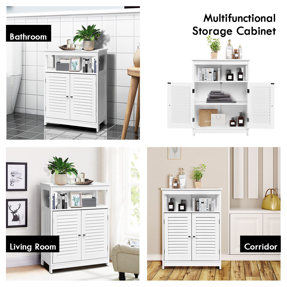 Bathroom Wooden Storage Cabinet Toilet Organiser