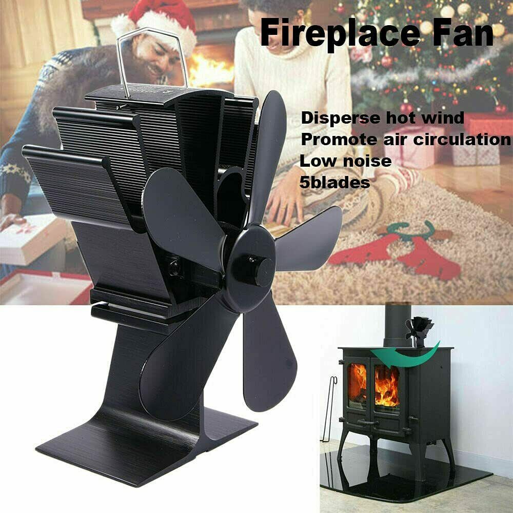 5 Blade Heat Fan Fireplace Heater