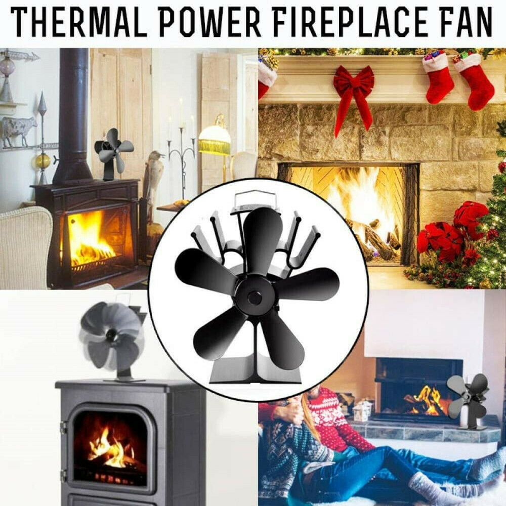 5 Blade Heat Fan Fireplace Heater