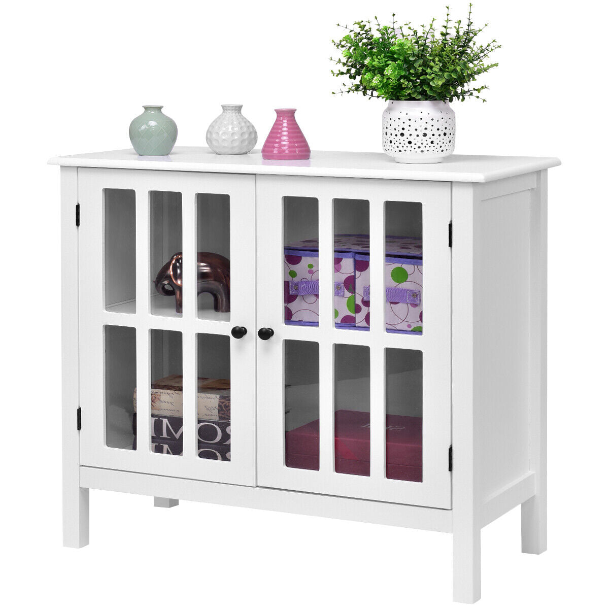 Storage Cabinet Cupboard Buffet Sideboard With Glass Door