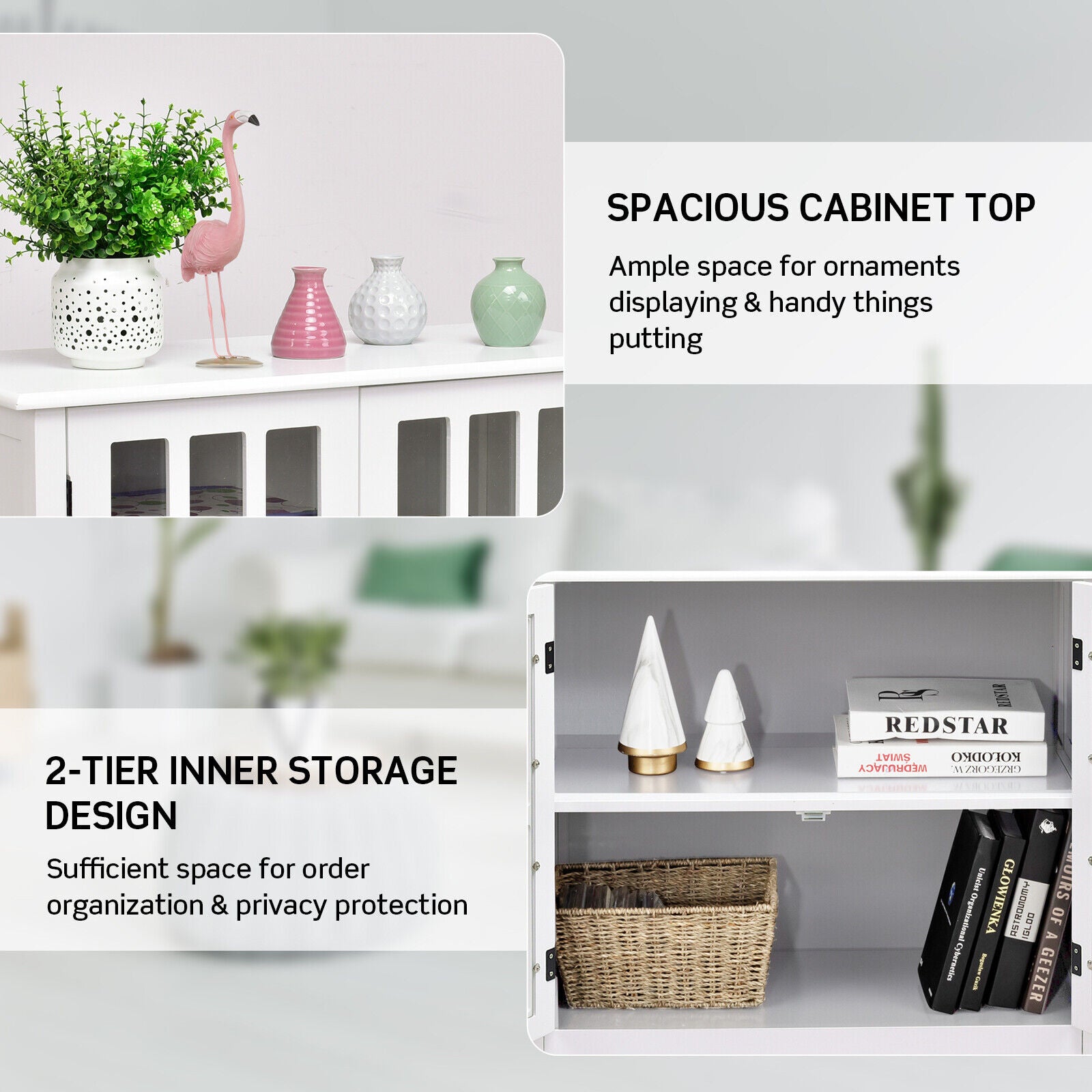 Storage Cabinet Cupboard Buffet Sideboard With Glass Door