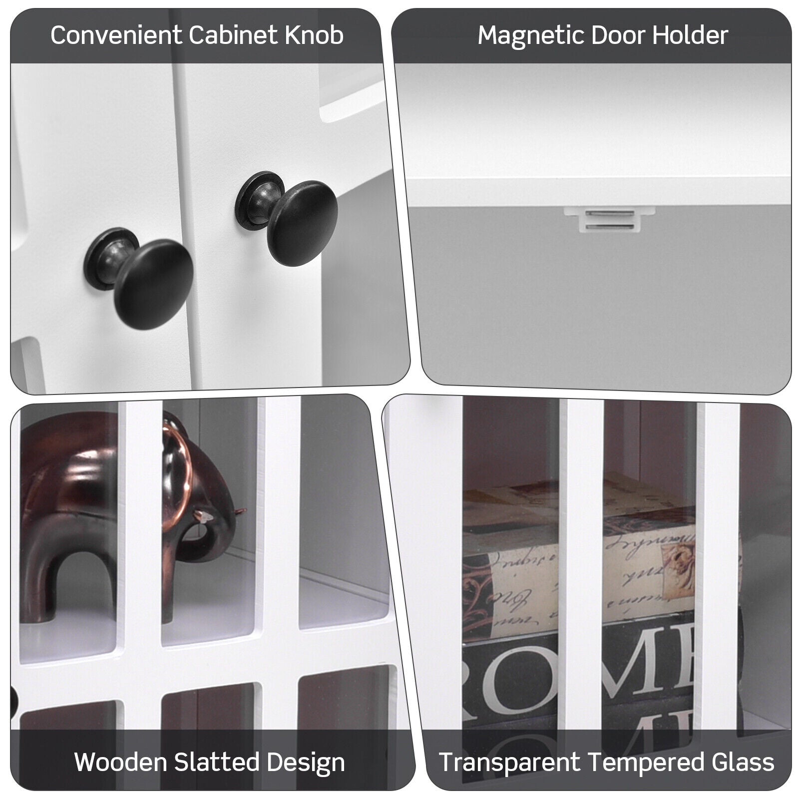 Storage Cabinet Cupboard Buffet Sideboard With Glass Door