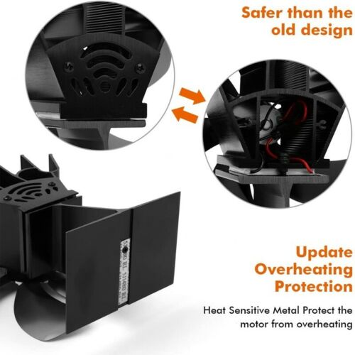 6 Blades Fireplace Fan Heater