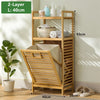 Bamboo Laundry Hamper Tilt Out Clothes Basket Shelf Organizer