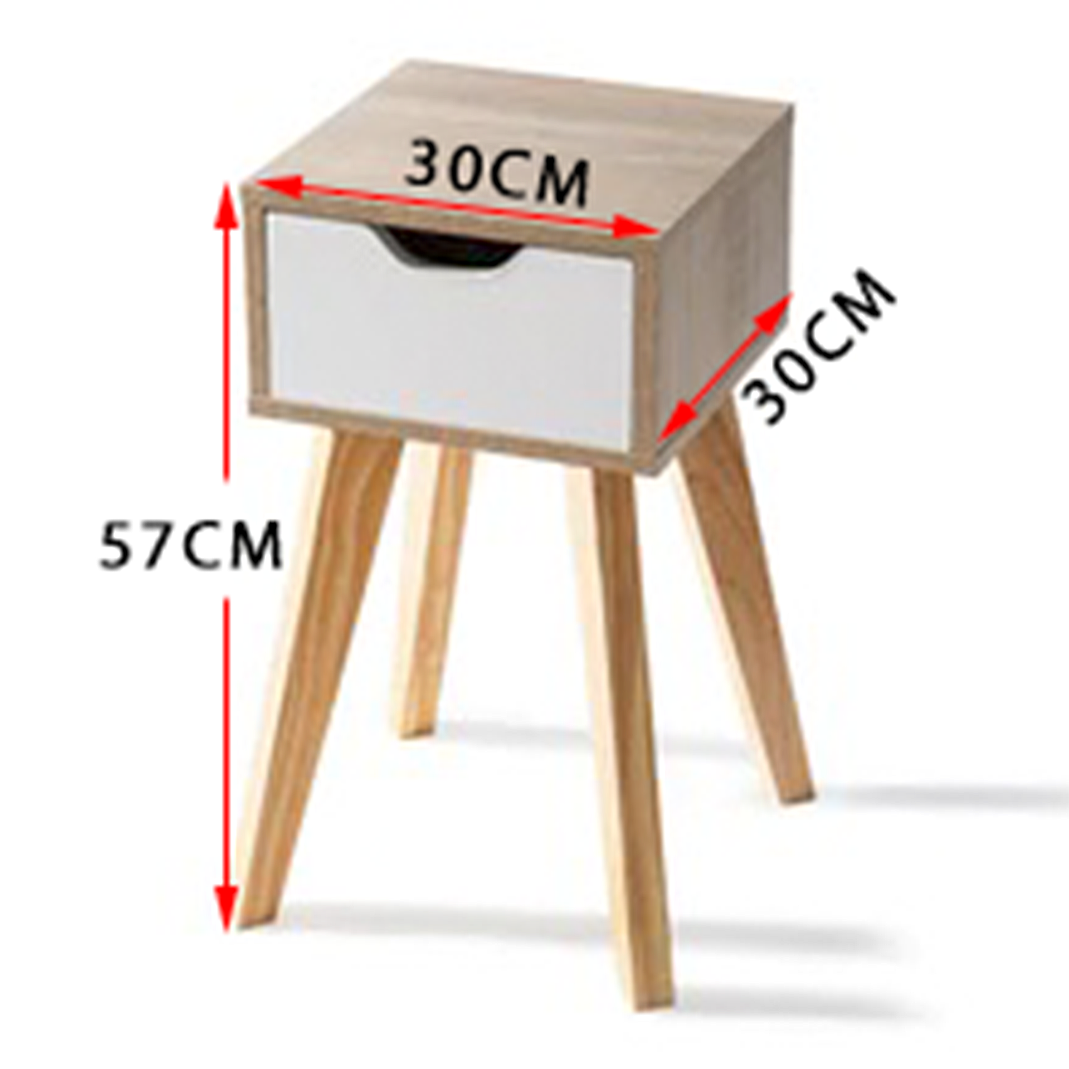 Wood Bedside Table Side Tables with Drawers