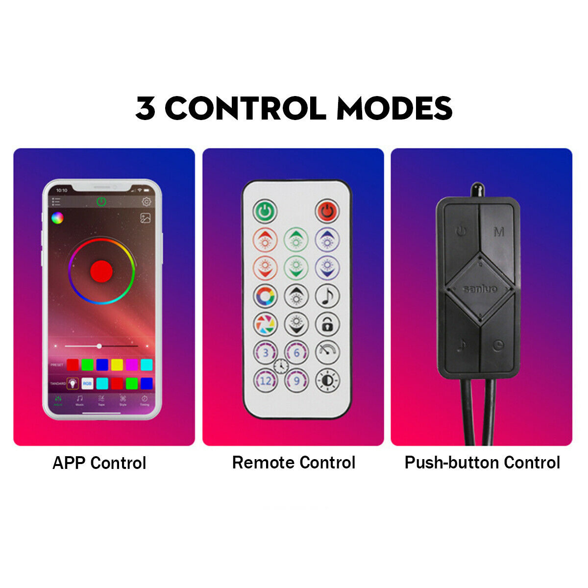 150CM LED RGB Floor Lamp Light Stand Corner Remote App Push Button Control