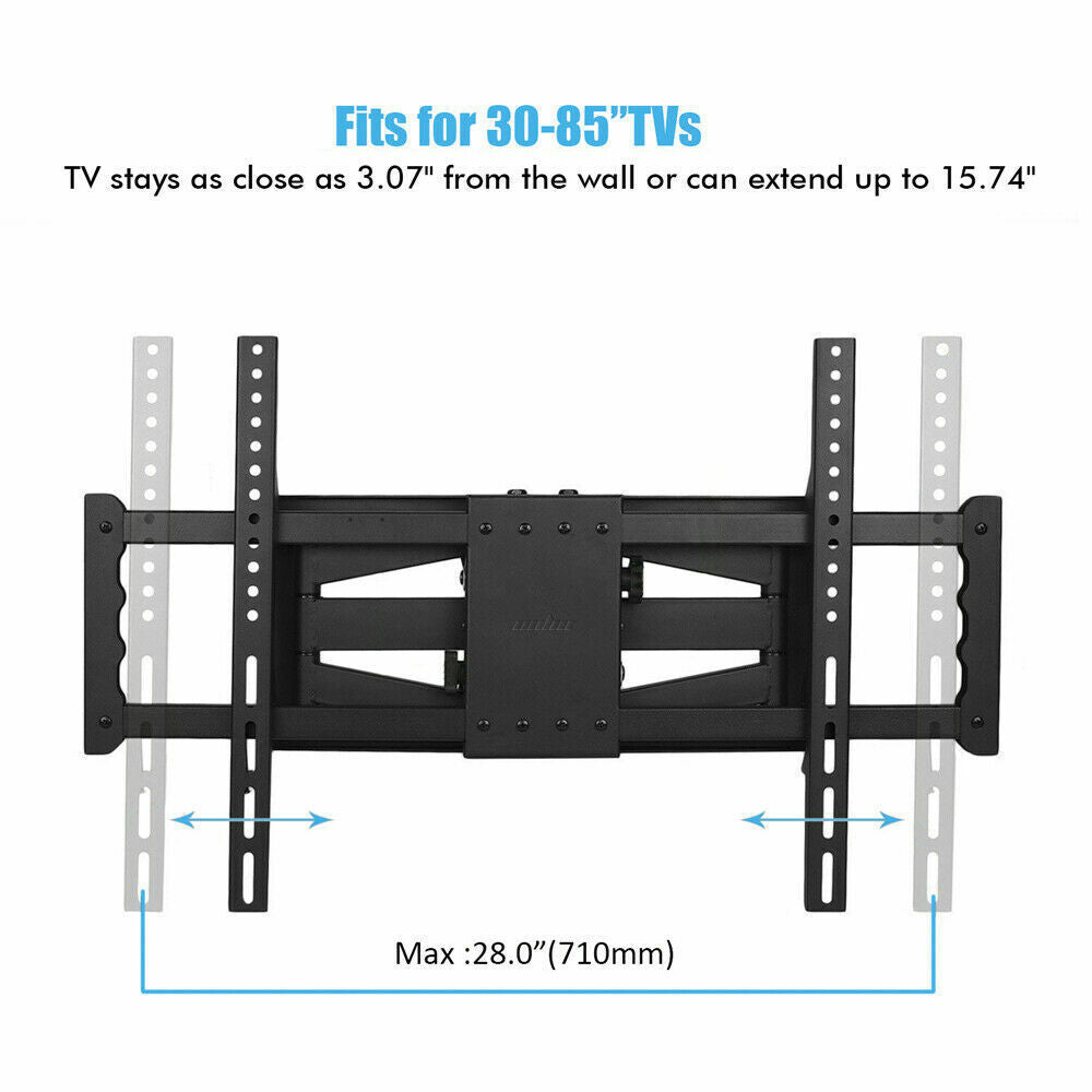 32-85" Swivel TV Wall Mount Dual Cantilever Extension Arms 80KG