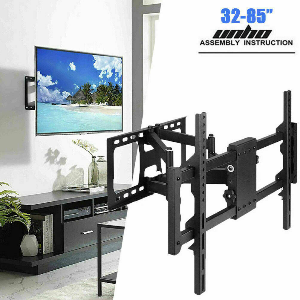 32-85" Swivel TV Wall Mount Dual Cantilever Extension Arms 80KG