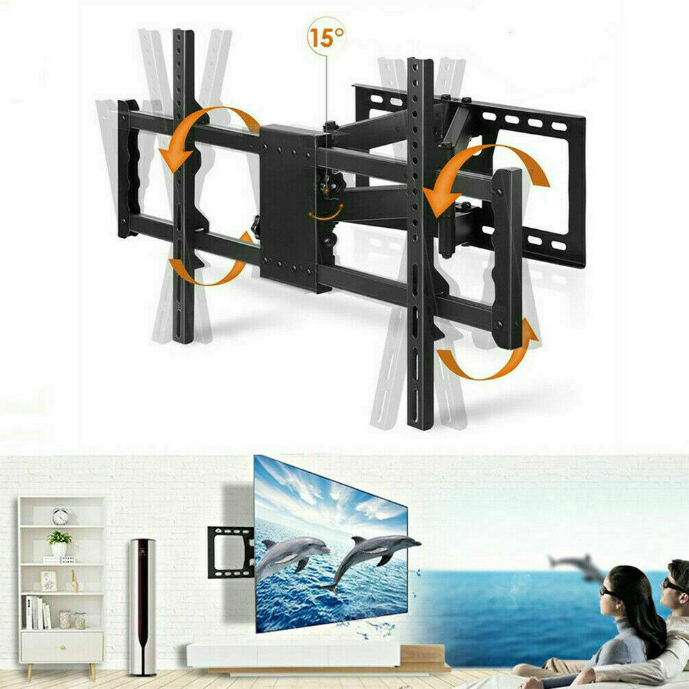 32-85" Swivel TV Wall Mount Dual Cantilever Extension Arms 80KG