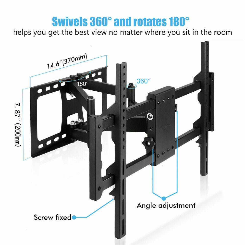 32-85" Swivel TV Wall Mount Dual Cantilever Extension Arms 80KG