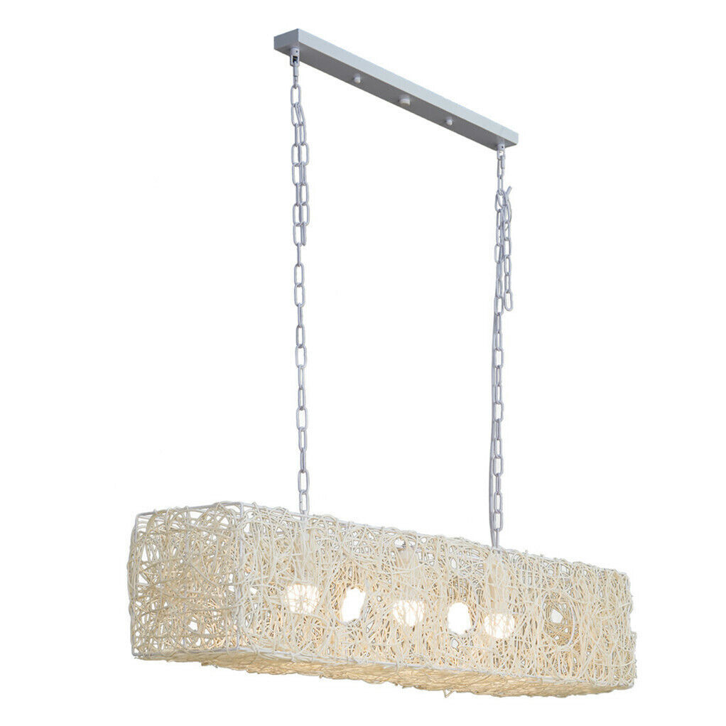 Rattan Dimmable Chandeliers Kitchen Dining Room Lighting