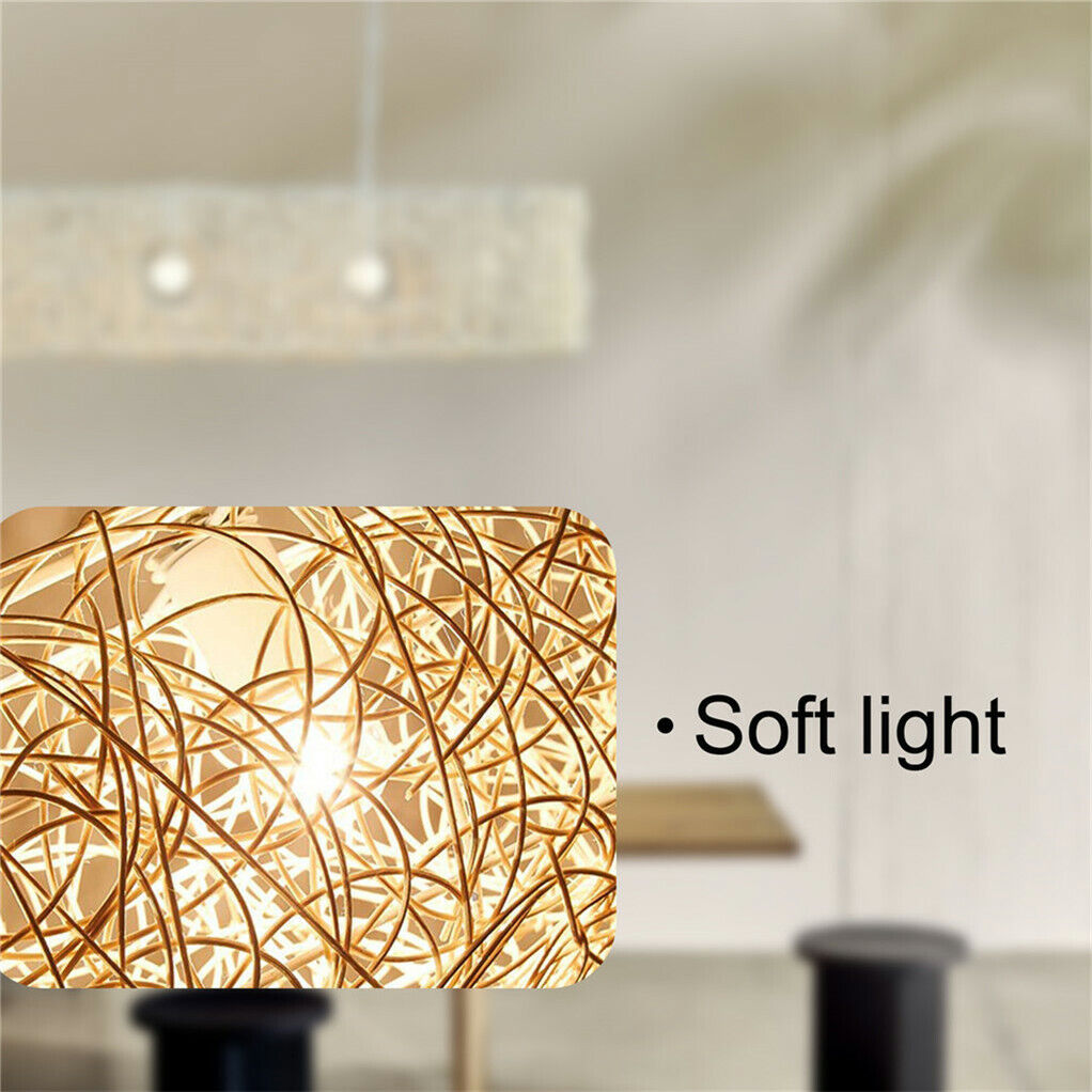 Rattan Dimmable Chandeliers Kitchen Dining Room Lighting