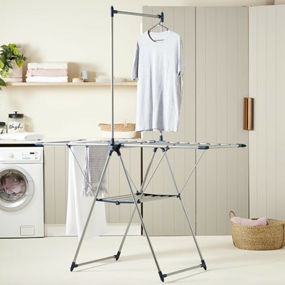 Winged Clothes Airer with Garment Rack Dryer Horse Drying Laundry Line Hanger