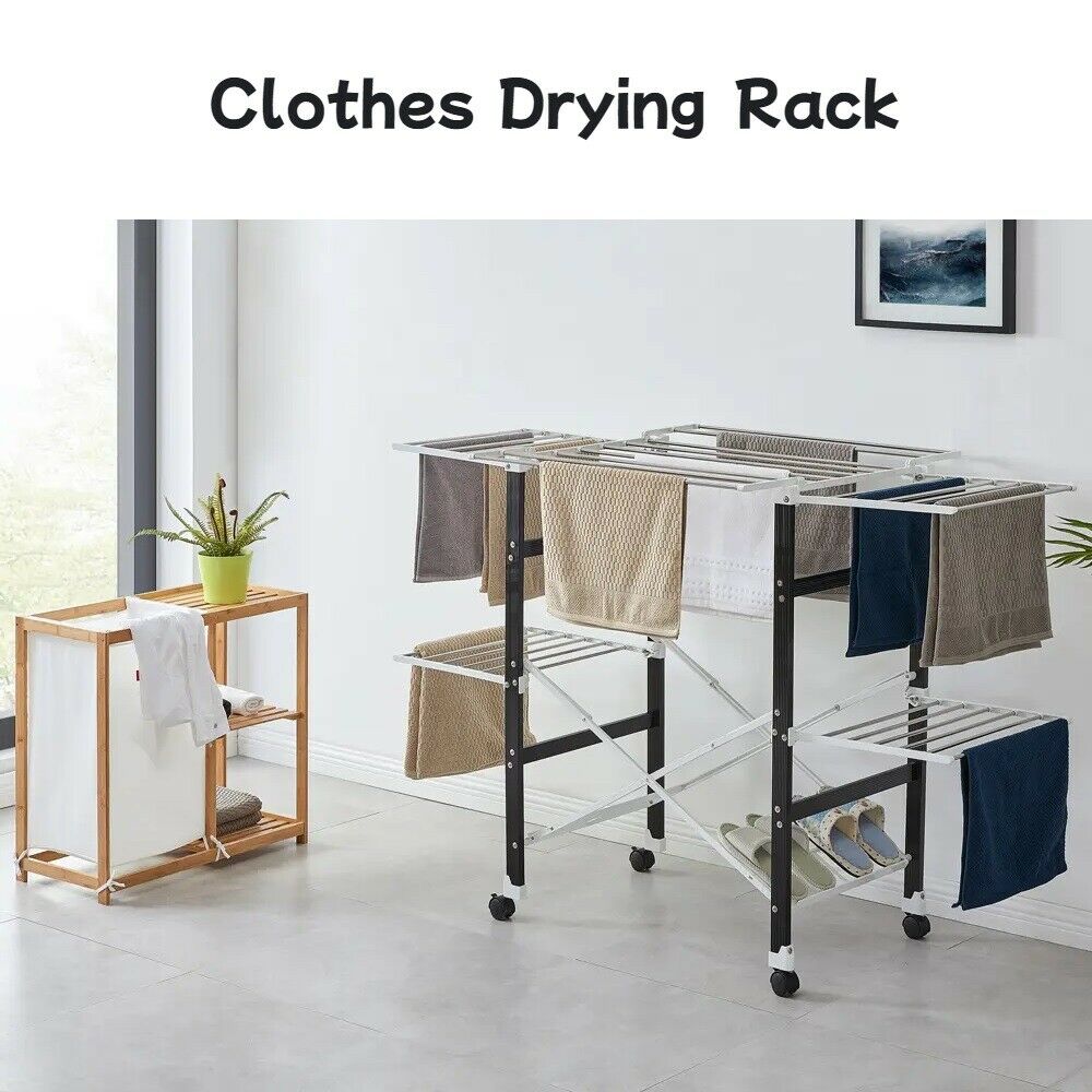 Extra Large Folding Laundry Washing Clothes Garment Drying Rack Indoor Airer