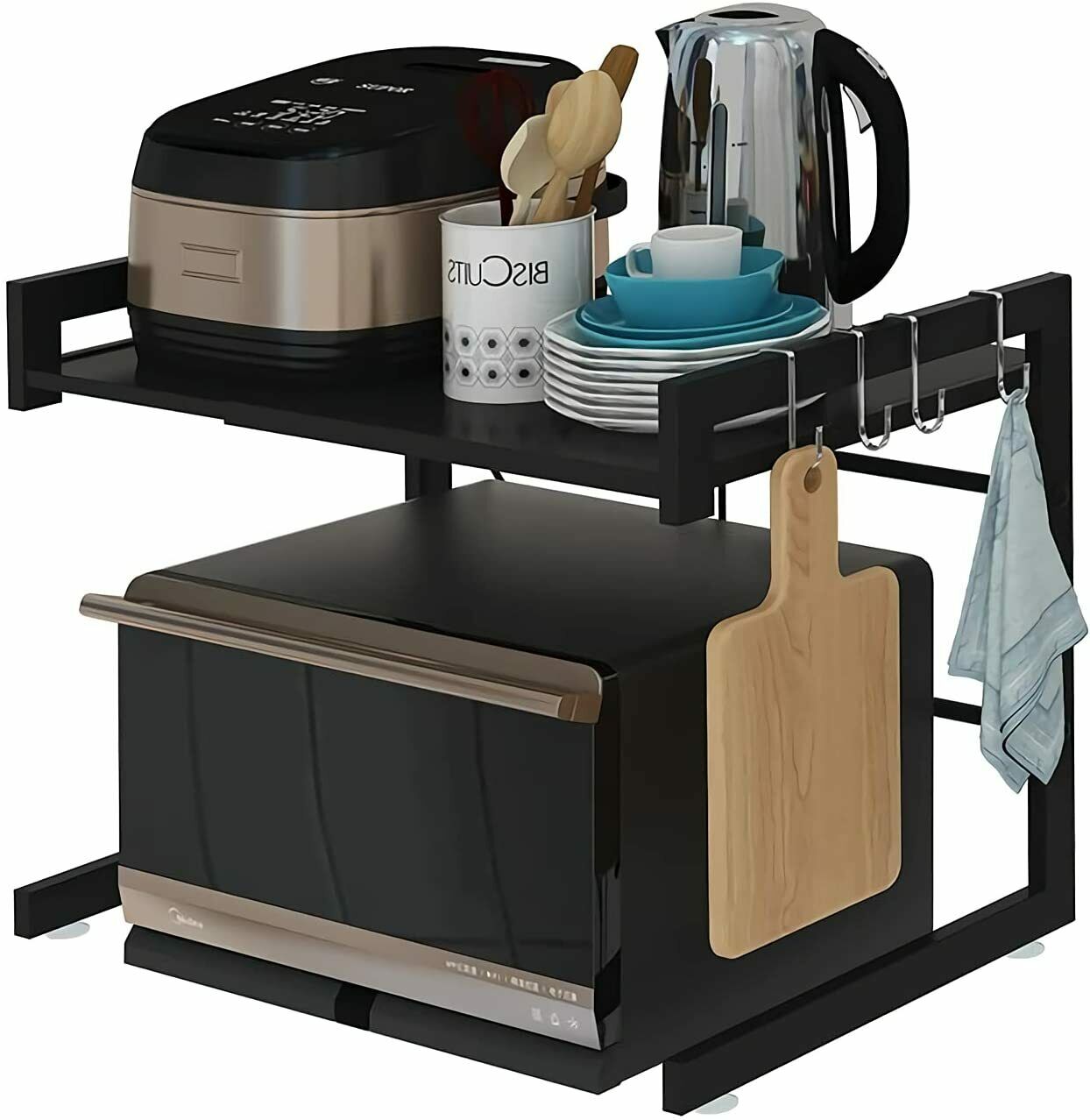 Expandable Microwave Oven Rack Stand Organizer