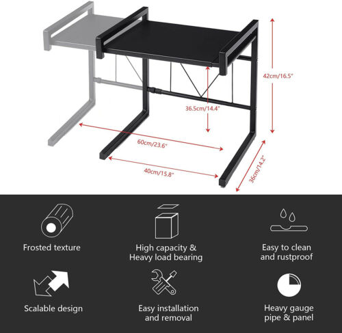 Expandable Microwave Oven Rack Stand Organizer