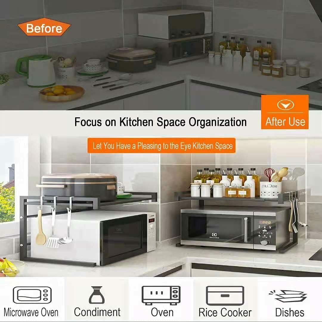 Expandable Microwave Oven Rack Stand Organizer