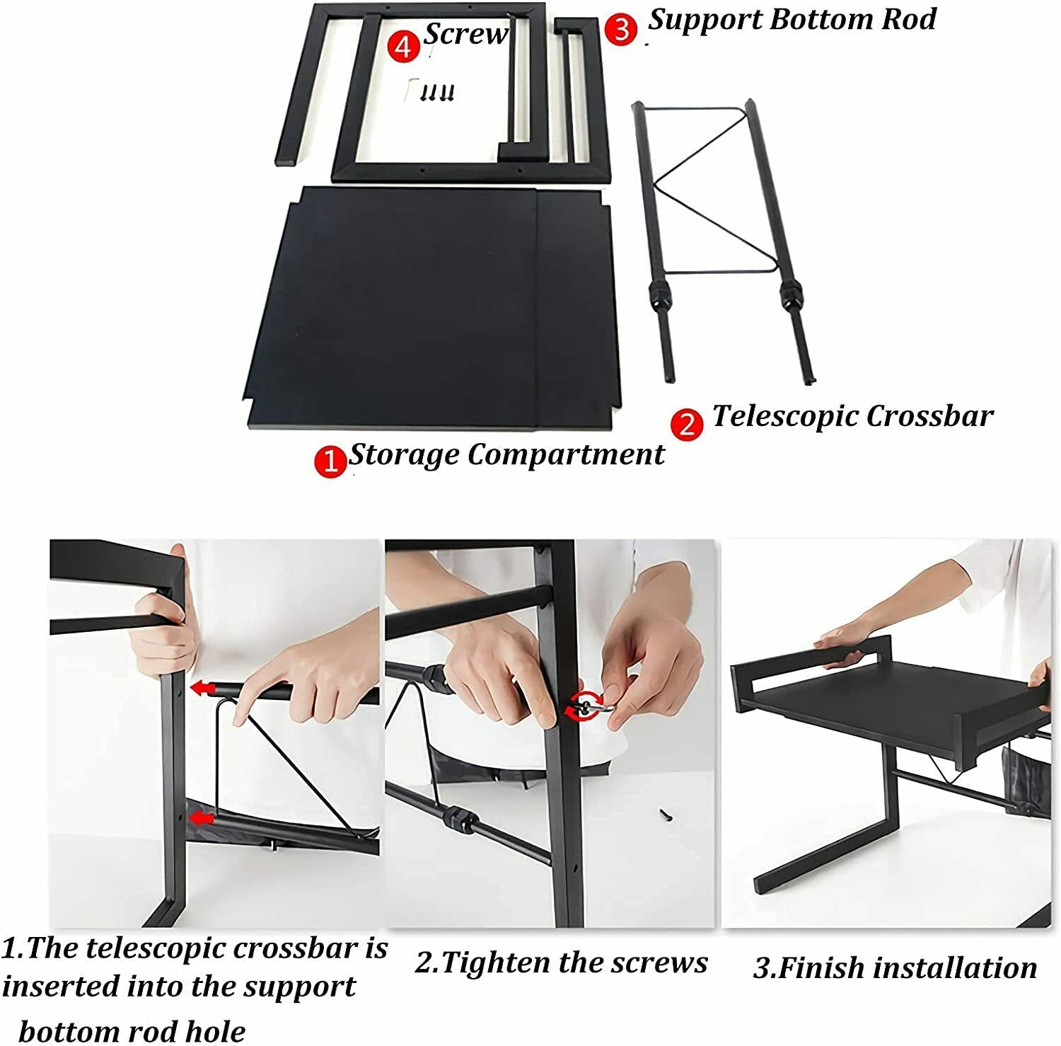 Expandable Microwave Oven Rack Stand Organizer