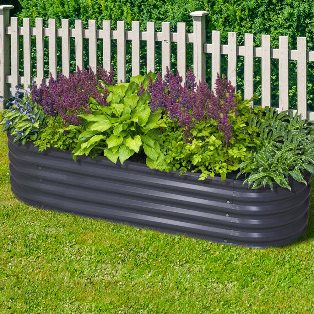 Galvanised Raised Steel Garden Bed Planter 160X80X42CM