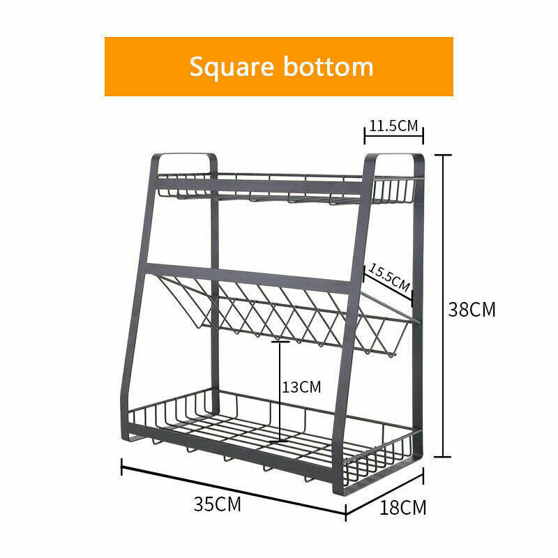 Seasoning Spice Bottle Rack Shelf Storage Stand Kitchen Cabinet Organizer Holder