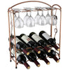 8 Bottle and 8 Goblet Wine Rack Holder Storage Organiser Display Shelf Bar 2 Tiers